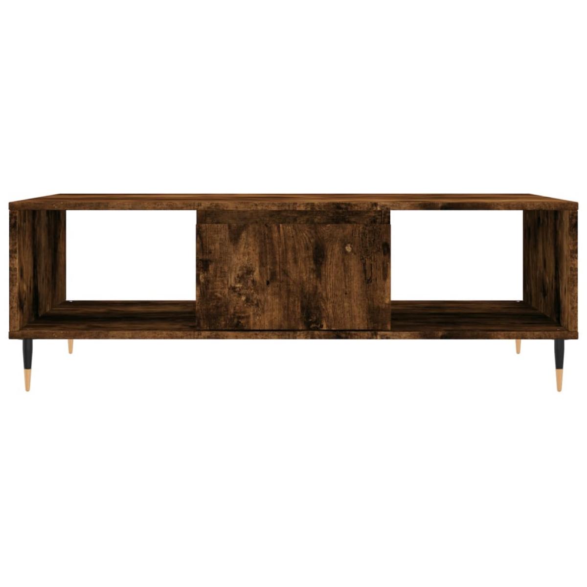 Mesa de centro madera de ingeniería roble ahumado 104x60x35 cm