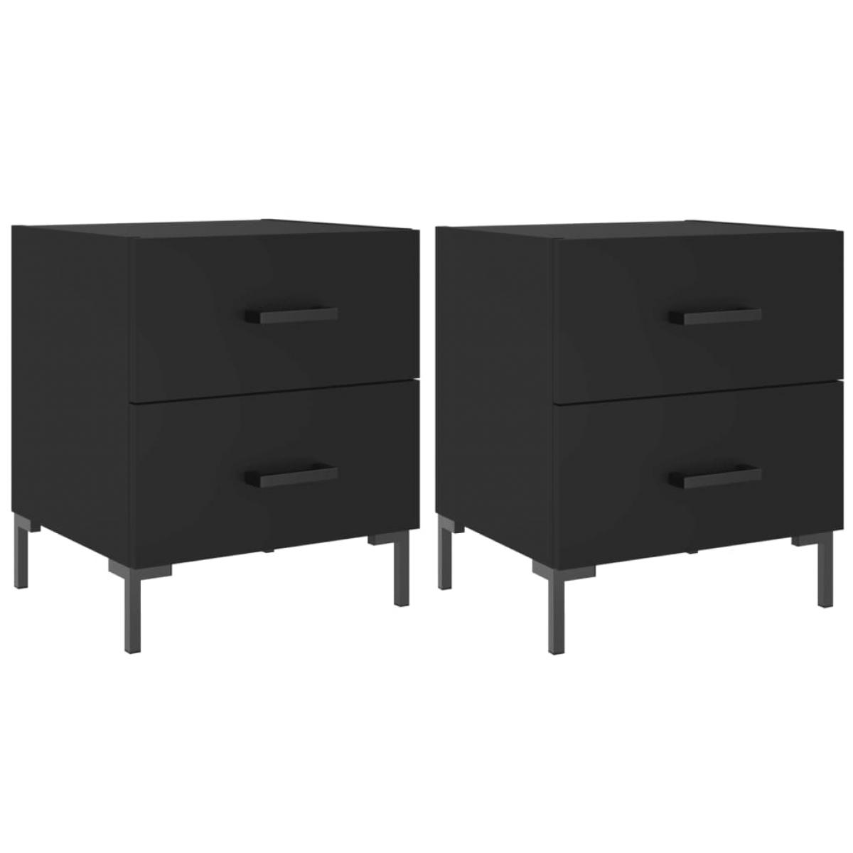 Mesitas de noche 2 uds madera ingeniería negro 40x35x47,5 cm
