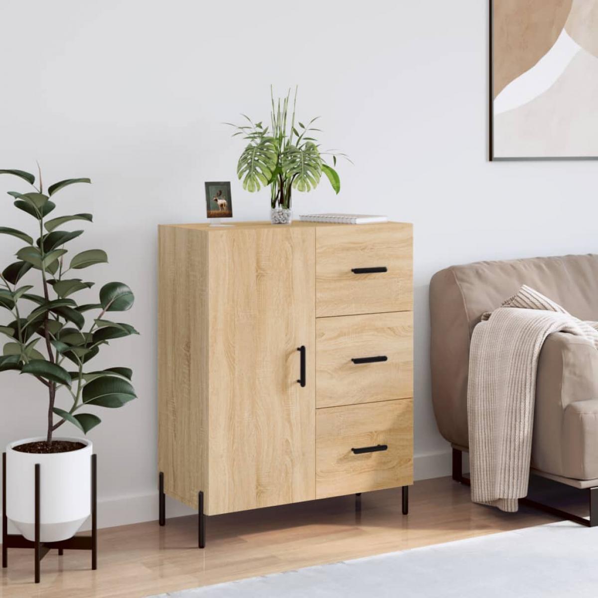 Aparador de madera de ingeniería roble Sonoma 69,5x34x90 cm