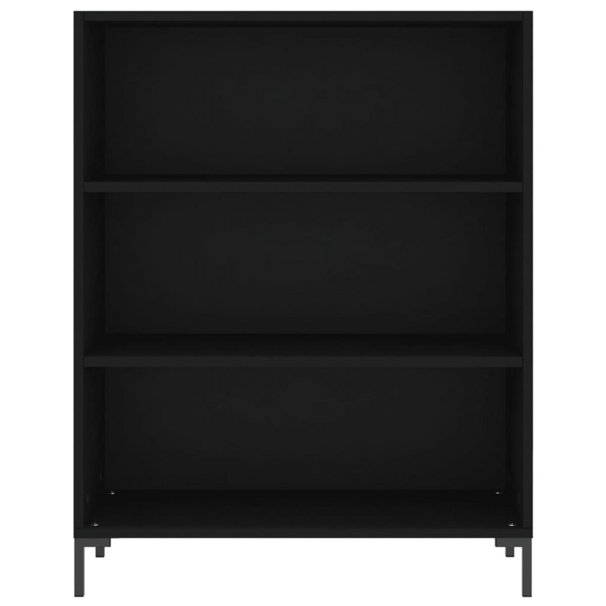 Estantería madera de ingeniería negro 69,5x32,5x90 cm