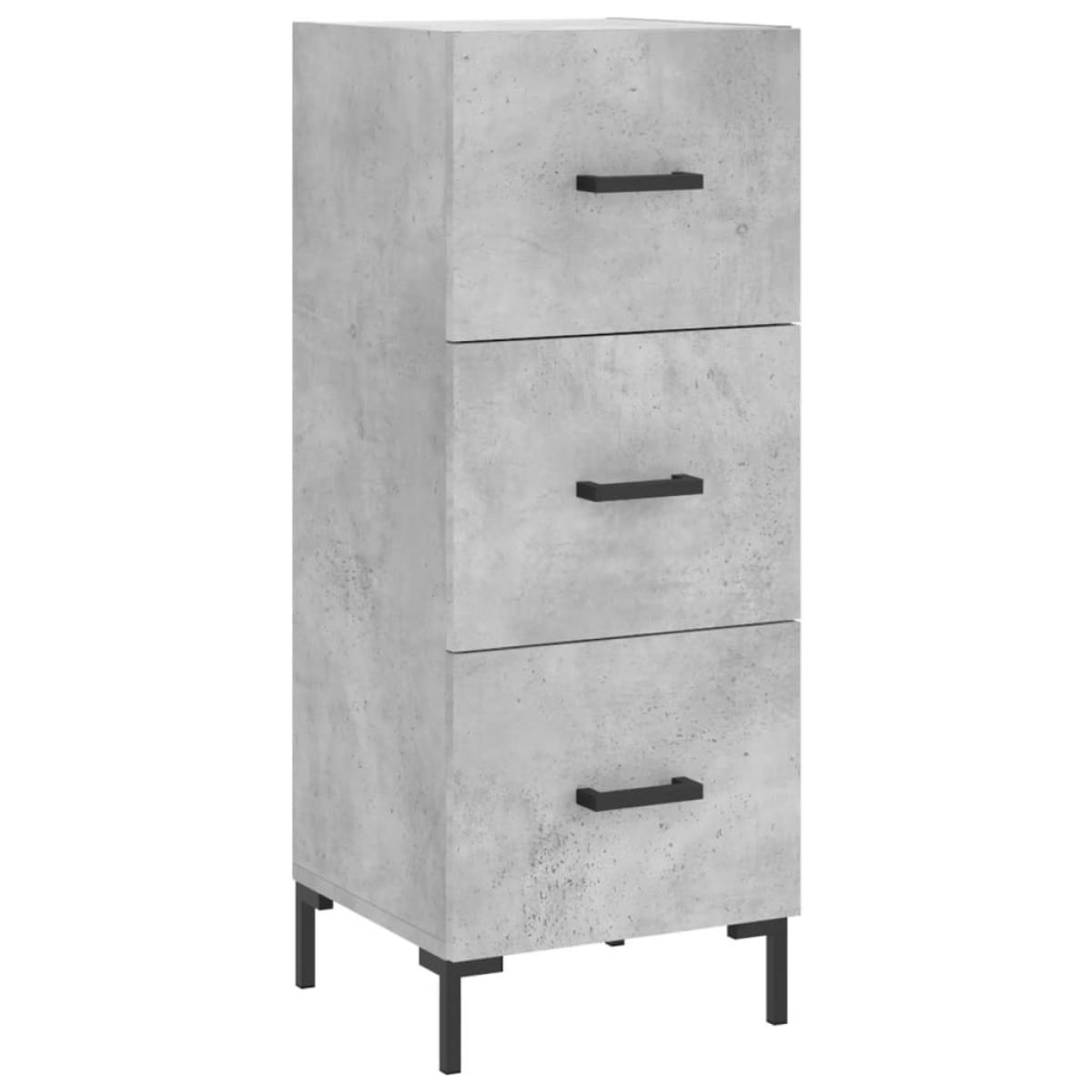 Aparador de madera contrachapada gris hormigón 34,5x34x90 cm