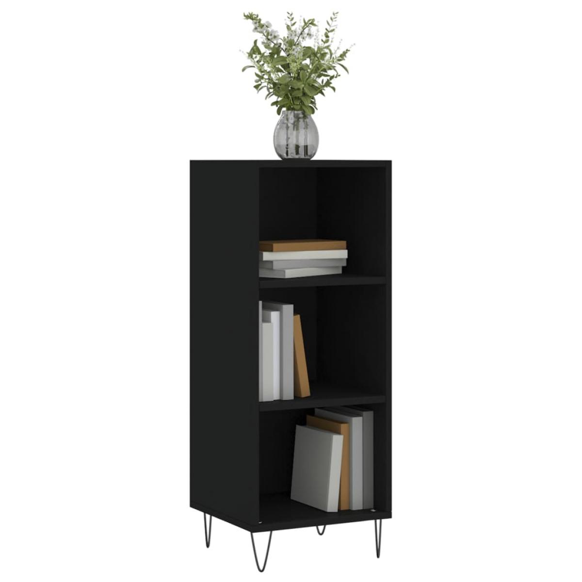 Aparador de madera de ingeniería negro 34,5x32,5x90 cm