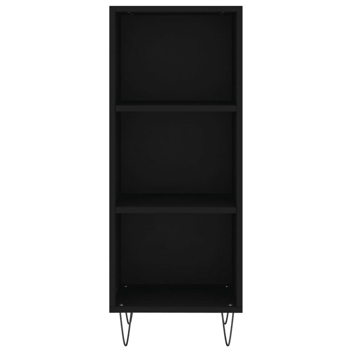 Aparador de madera de ingeniería negro 34,5x32,5x90 cm
