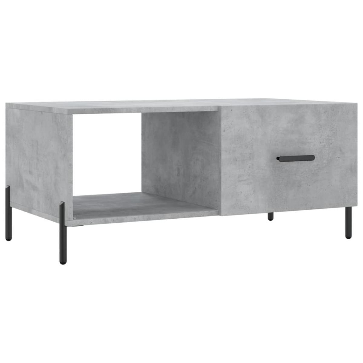 Mesa de centro madera contrachapada gris hormigón 90x50x40 cm