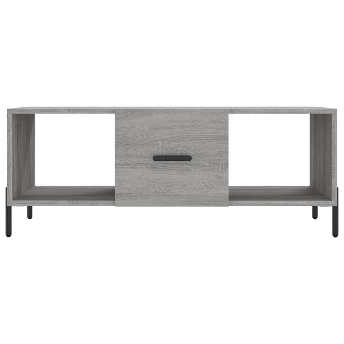 Mesa de centro madera contrachapada gris Sonoma 102x50x40 cm