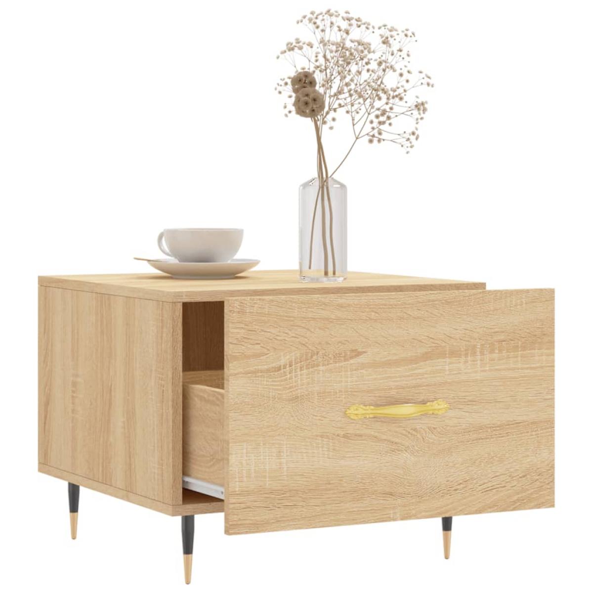 Mesa de centro madera contrachapada roble Sonoma 50x50x40 cm