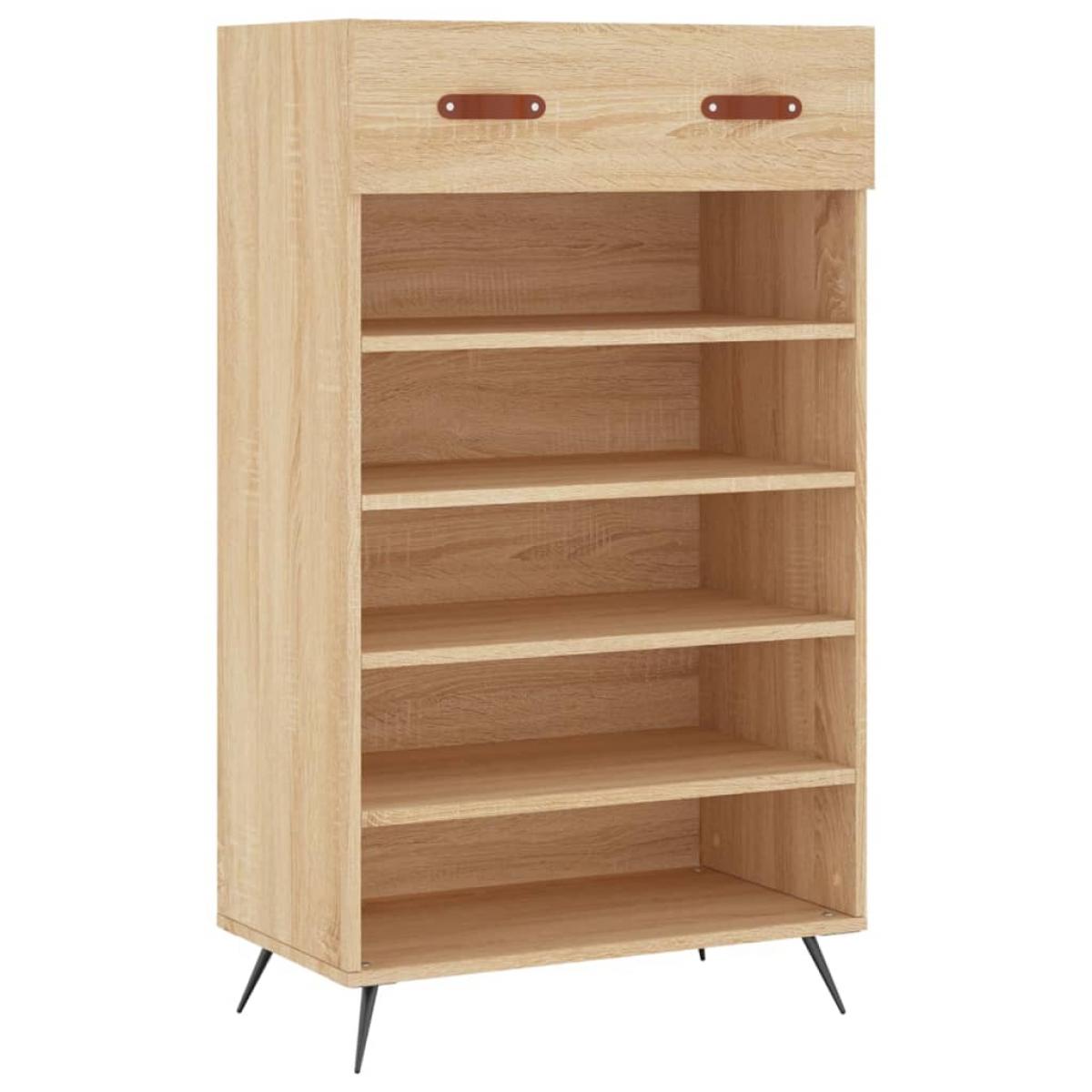 Zapatero madera de ingeniería roble Sonoma 60x35x105 cm