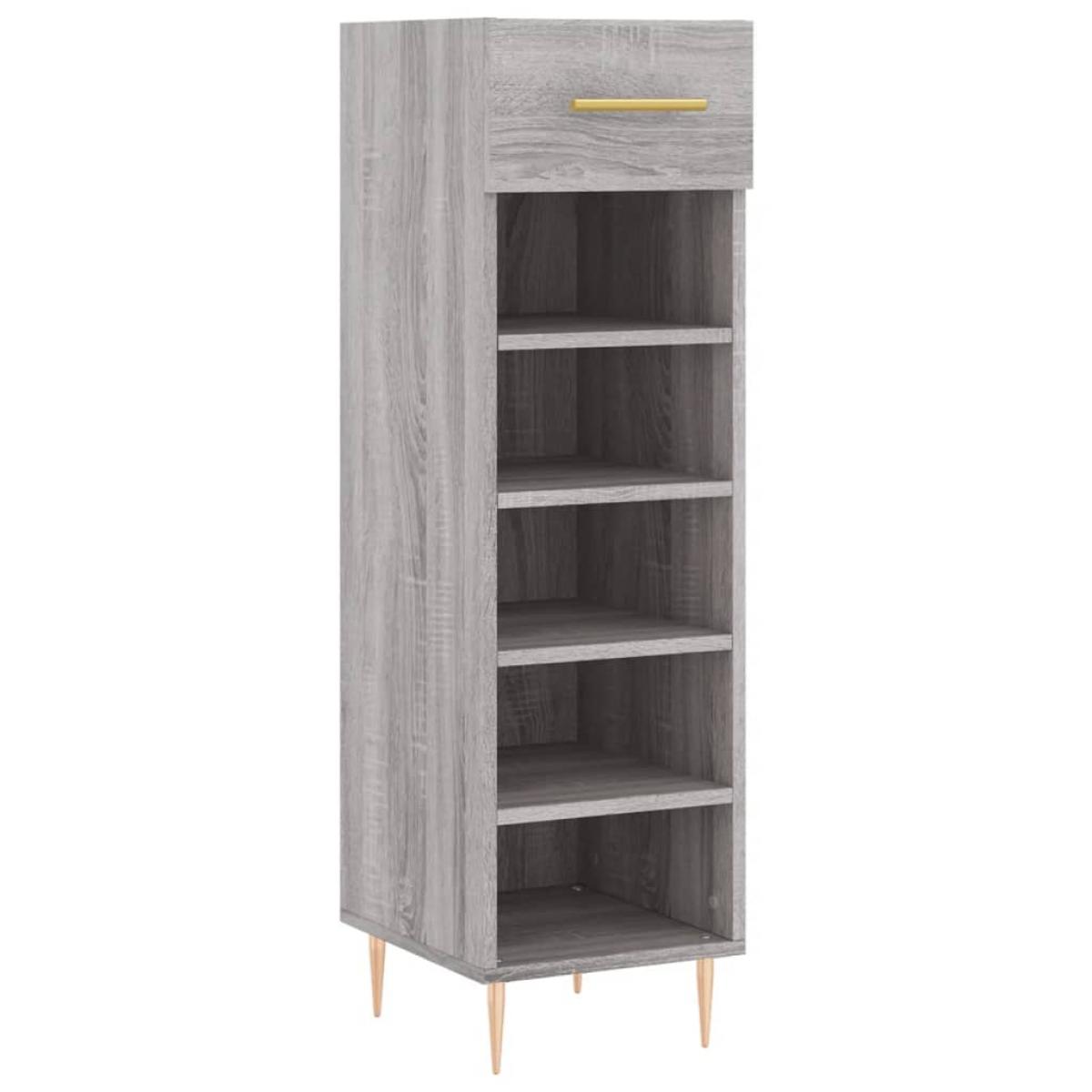 Zapatero madera de ingeniería gris Sonoma 30x35x105 cm