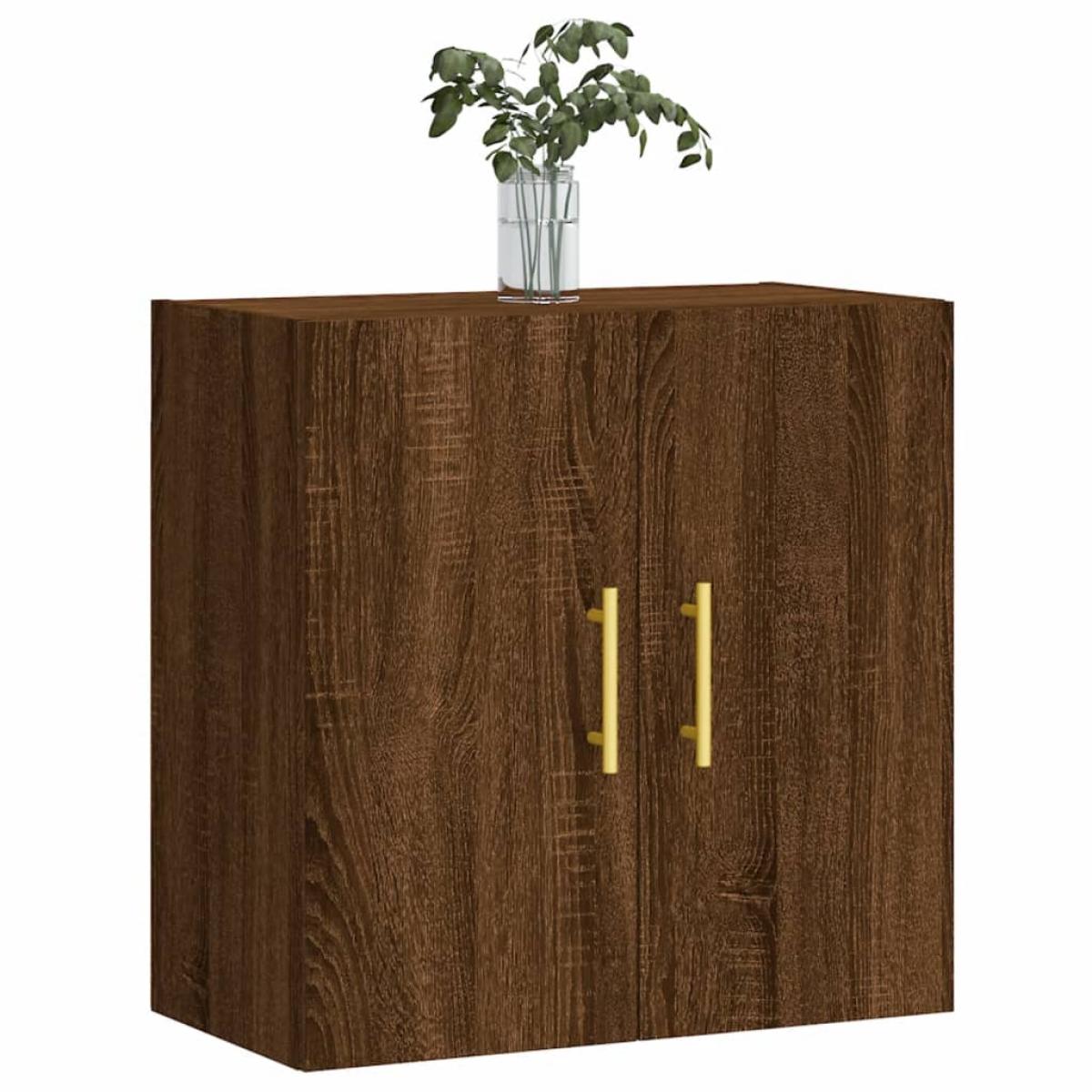 Armario de pared madera de ingeniería marrón roble 60x31x60 cm