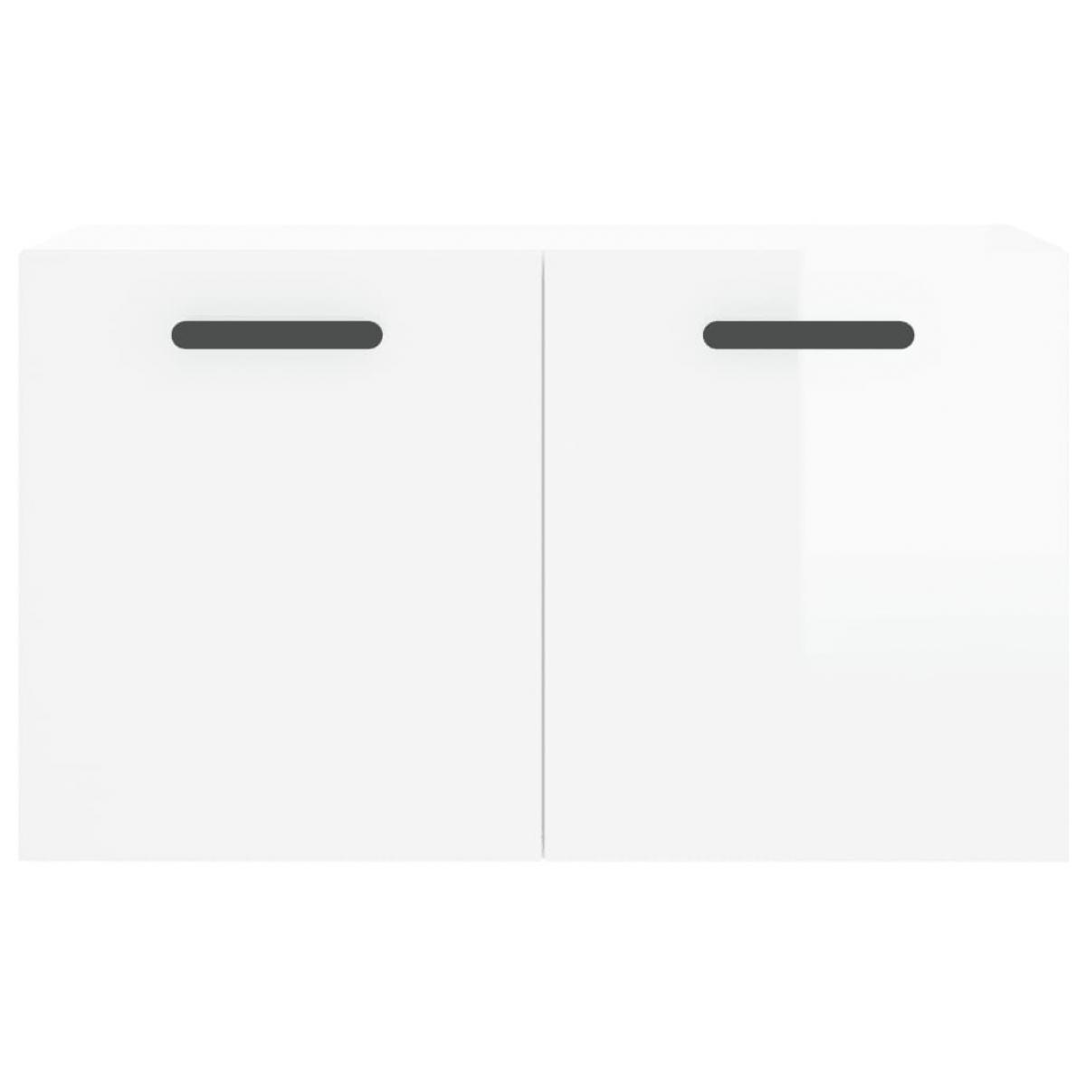 Armario pared madera contrachapada blanco brillo 60x36,5x35 cm