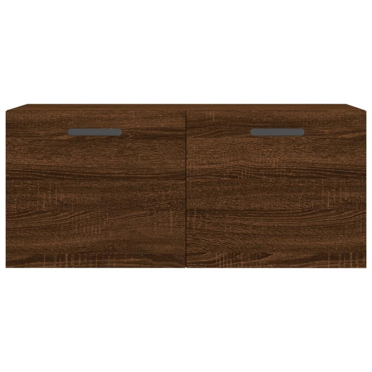 Armario de pared madera ingeniería marrón roble 80x36,5x35 cm