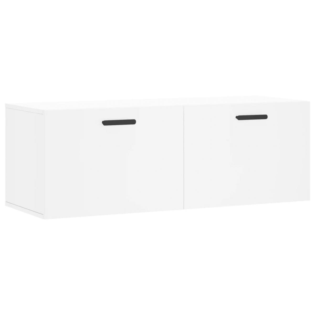 Armario de pared madera de ingeniería blanco 100x36,5x35 cm