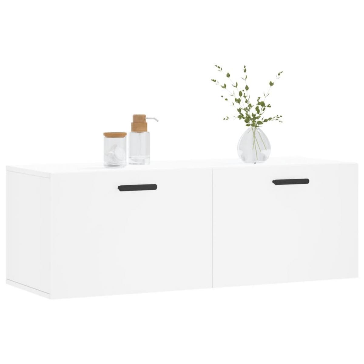 Armario de pared madera de ingeniería blanco 100x36,5x35 cm