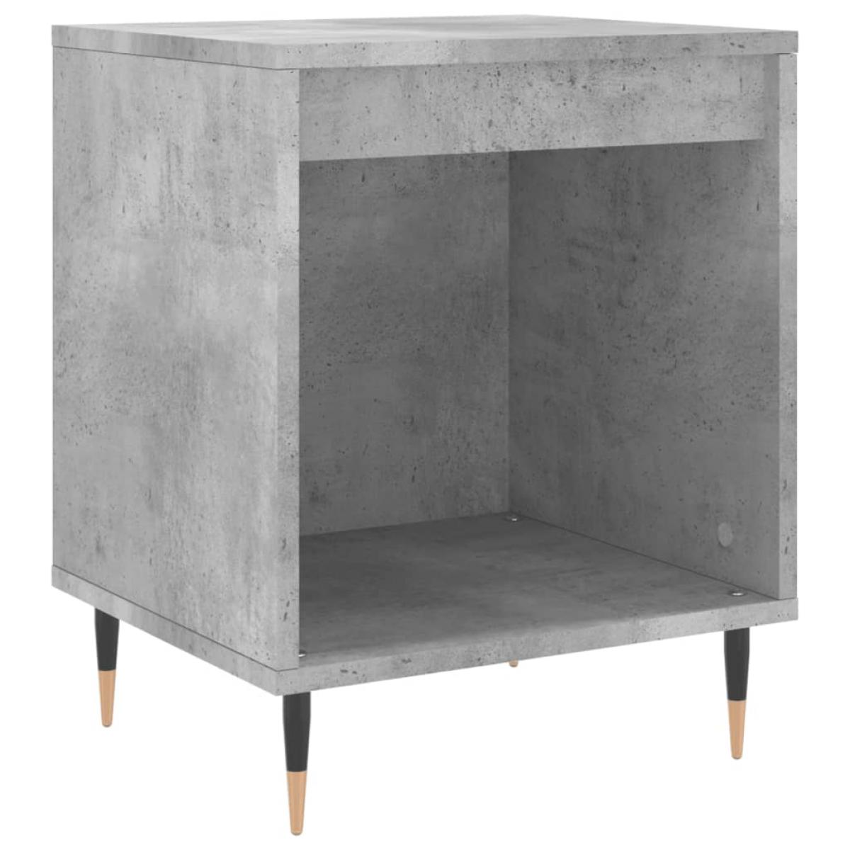 Mesita de noche madera de ingeniería gris hormigón 40x35x50 cm