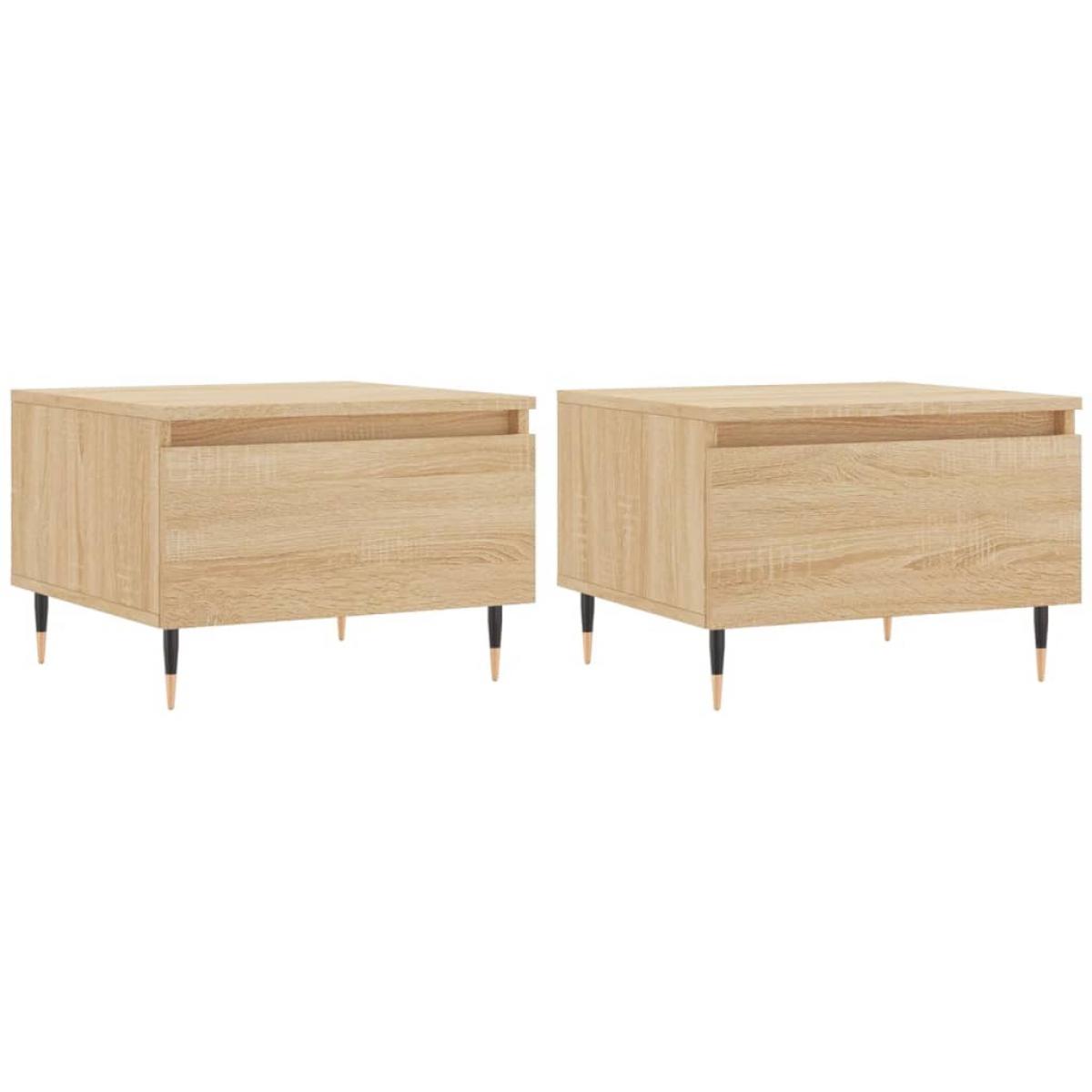 Mesas de centro 2 uds madera ingeniería roble Sonoma 50x46x35cm