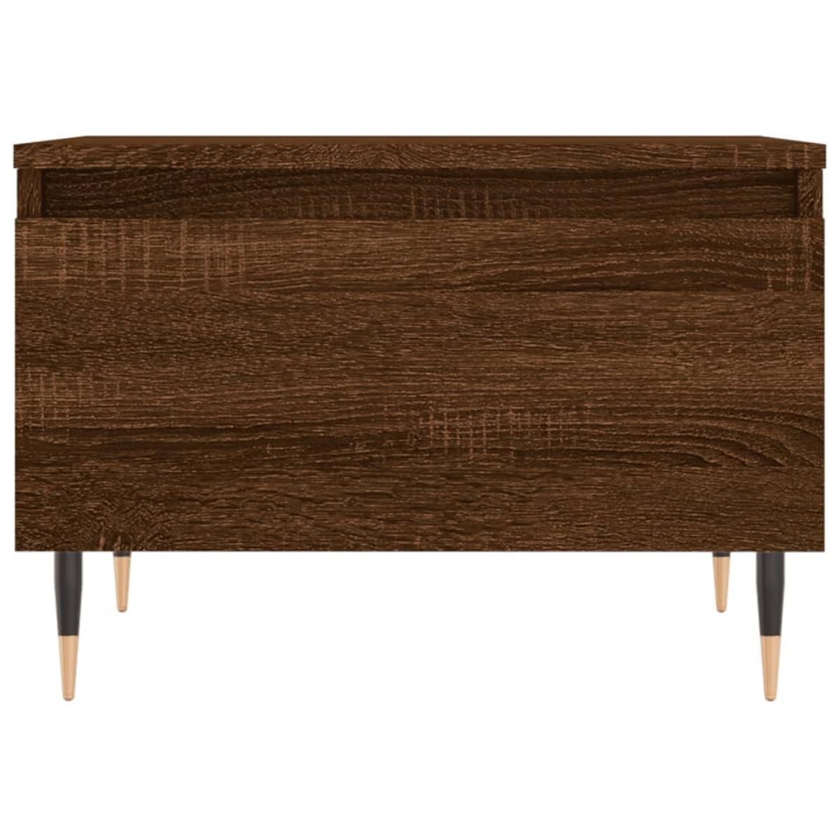 Mesa de centro madera de ingeniería marrón roble 50x46x35 cm