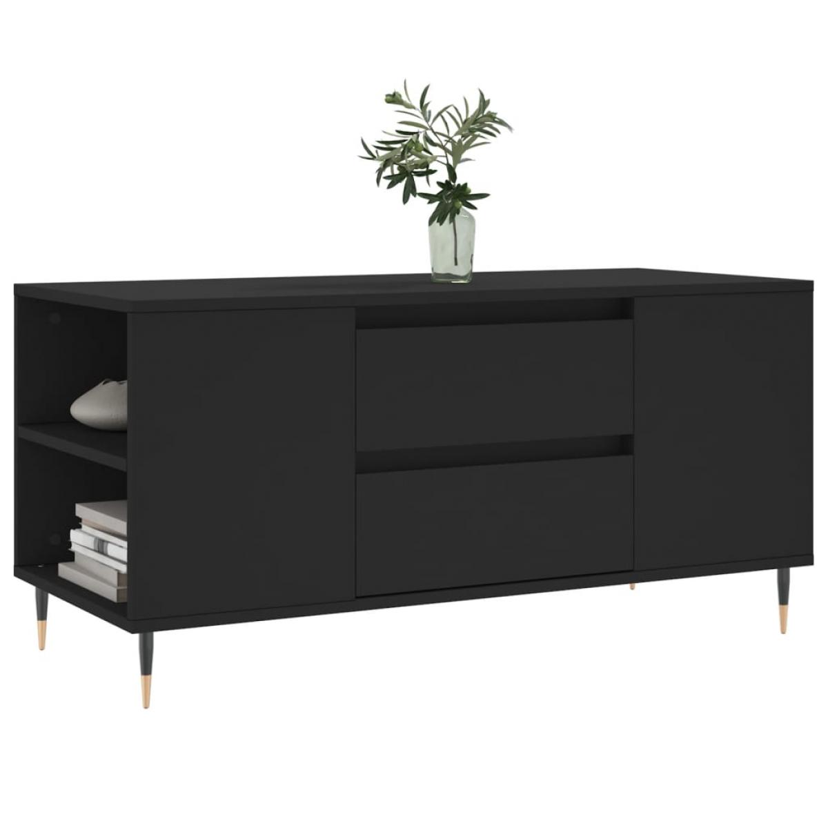 Mesa de centro madera de ingeniería negro 102x44,5x50 cm