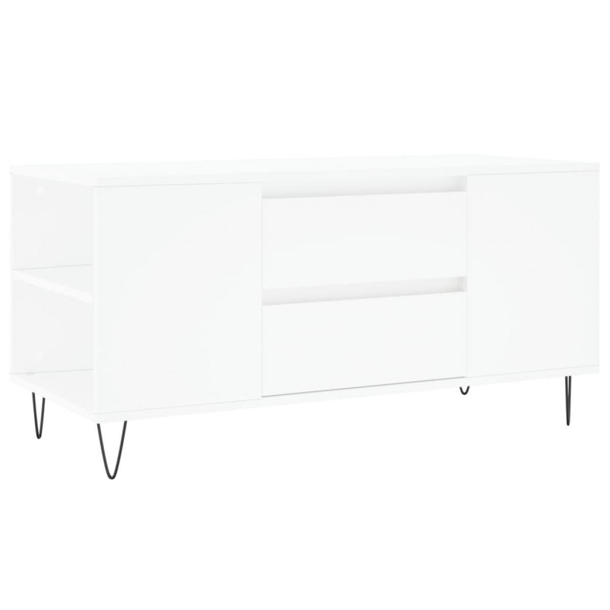Mesa de centro madera de ingeniería blanco 102x44,5x50 cm