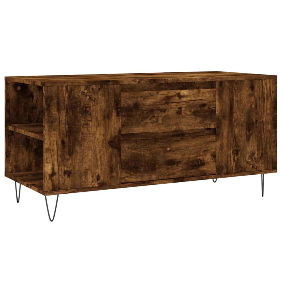 Mesa de centro madera ingeniería roble ahumado 102x44,5x50 cm