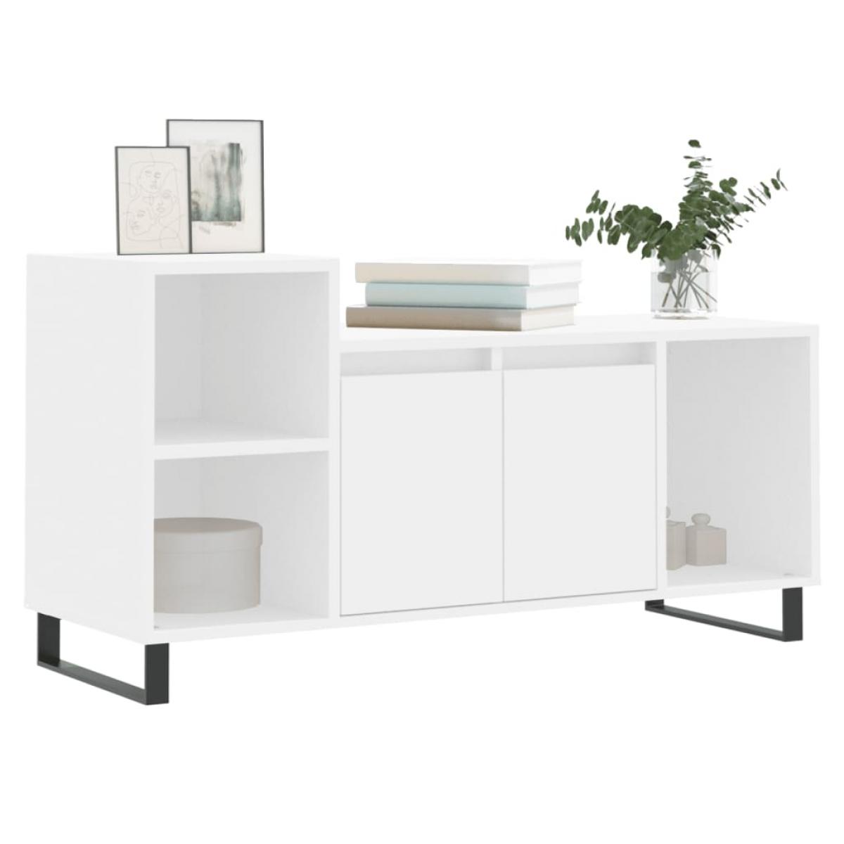 Mueble para TV madera contrachapada blanco 100x35x55 cm