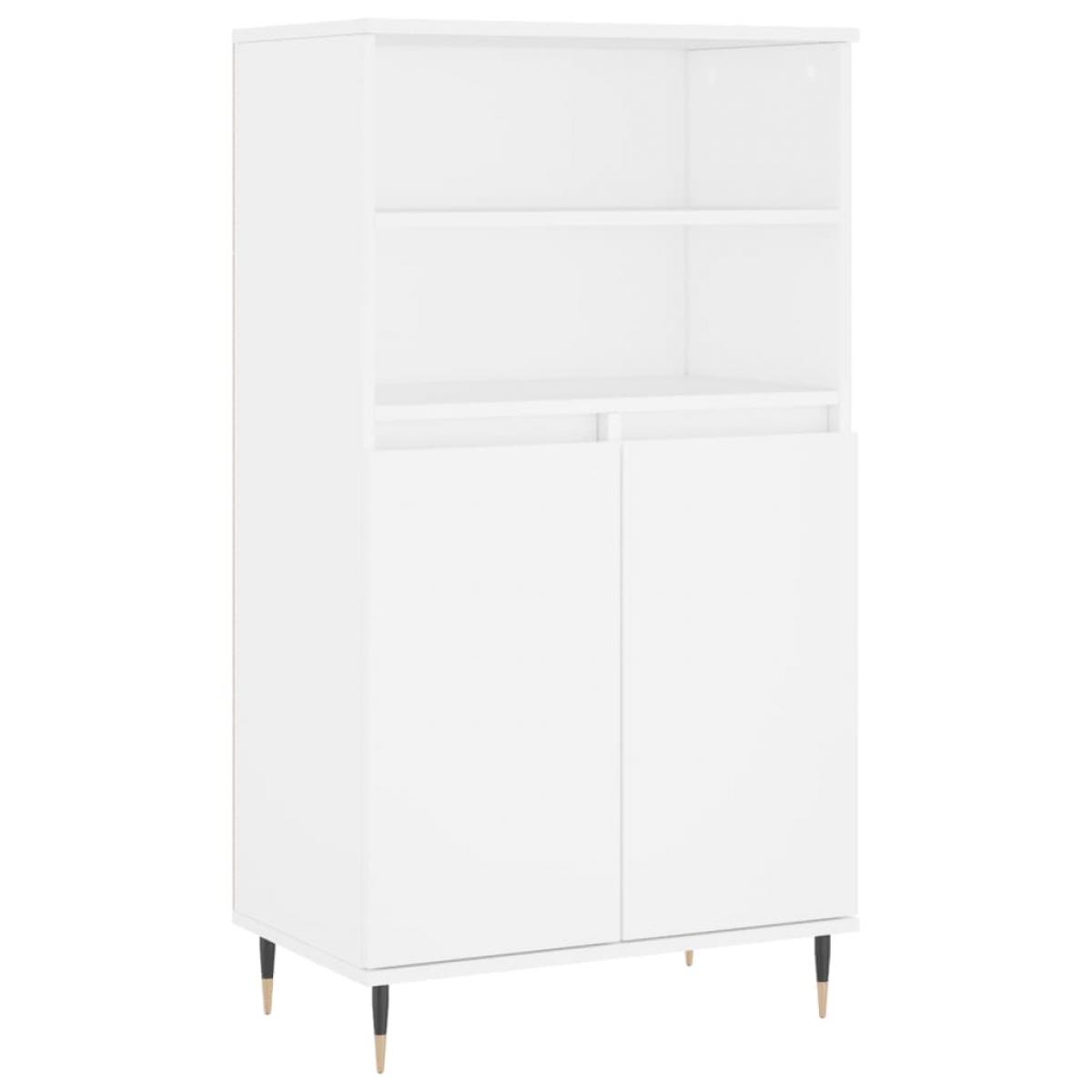 Aparador alto madera contrachapada blanco 60x36x110 cm