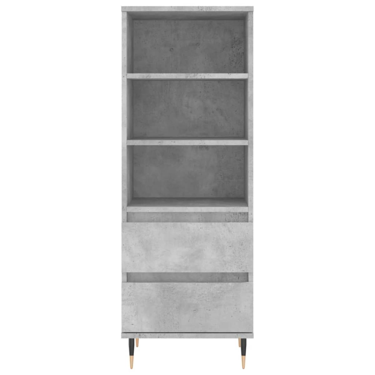 Aparador alto madera contrachapada gris hormigón 40x36x110 cm