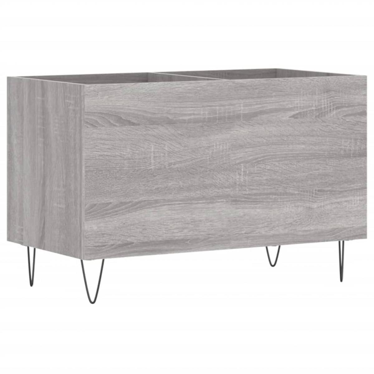 Mueble discos madera contrachapada gris sonoma 74,5x38x48 cm