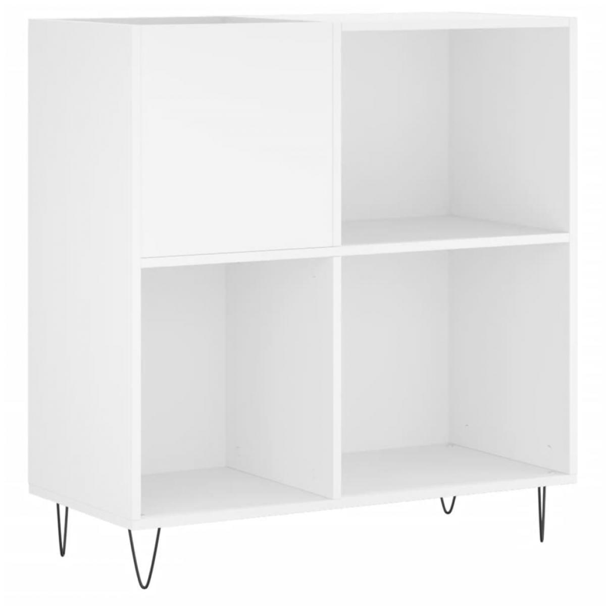 Mueble para discos madera contrachapada blanco 84,5x38x89 cm
