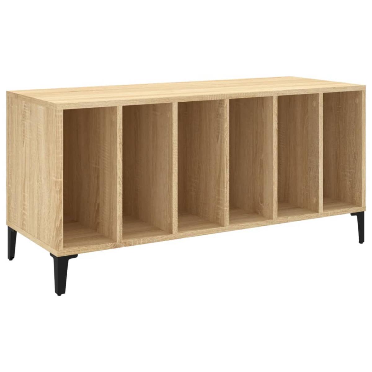Mueble discos madera contrachapada roble Sonoma 100x38x48 cm
