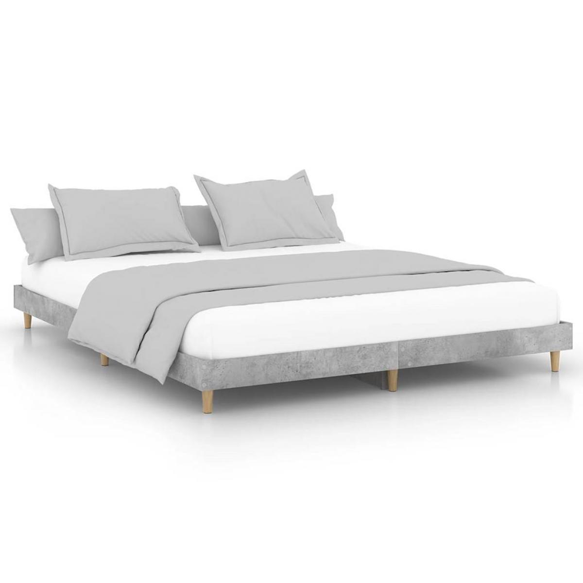 Estructura de cama madera de ingeniería gris hormigón 120x200cm