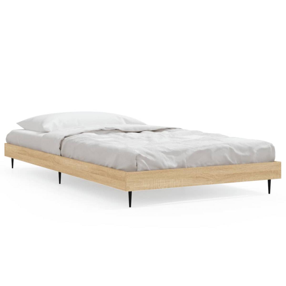 Estructura de cama sin colchón madera roble Sonoma 90x190 cm