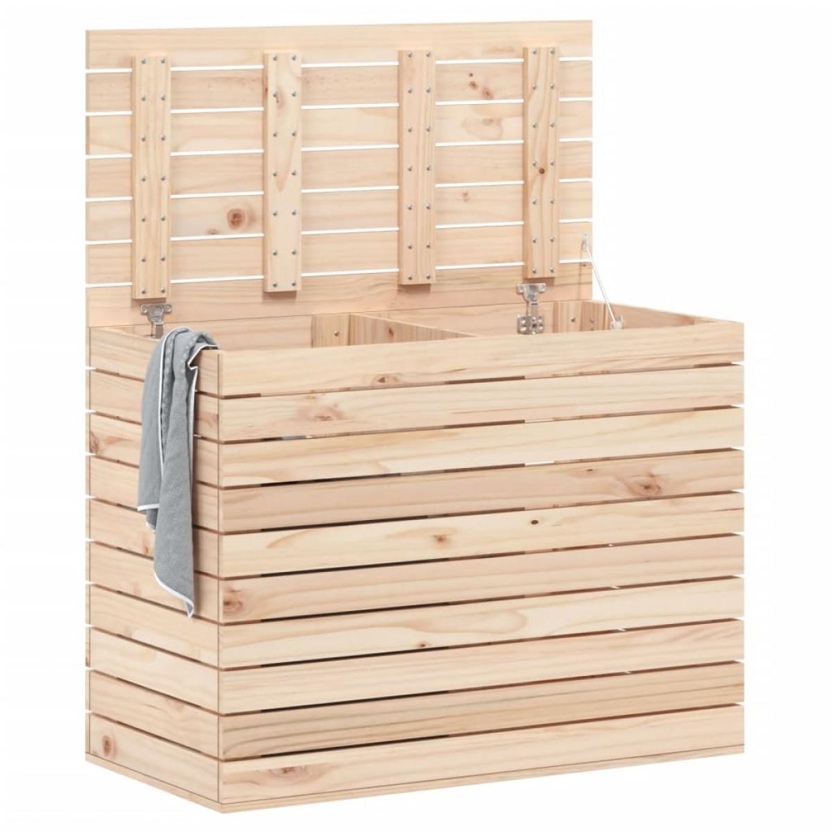 Cesto para la ropa sucia madera maciza de pino 88,5x44x66 cm