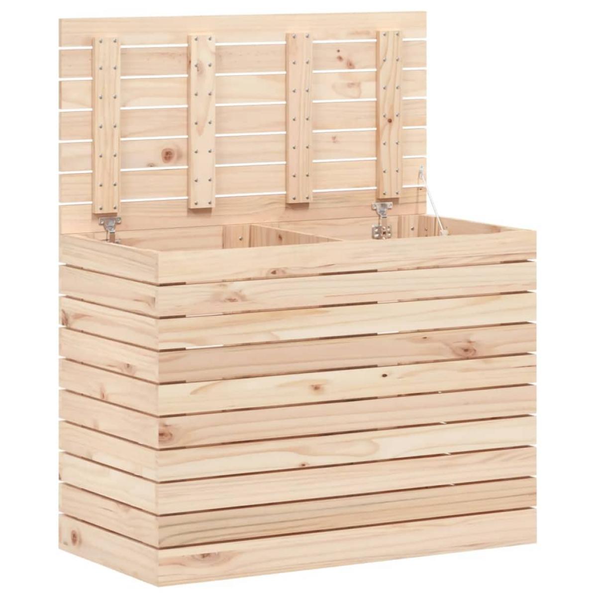 Cesto para la ropa sucia madera maciza de pino 88,5x44x66 cm