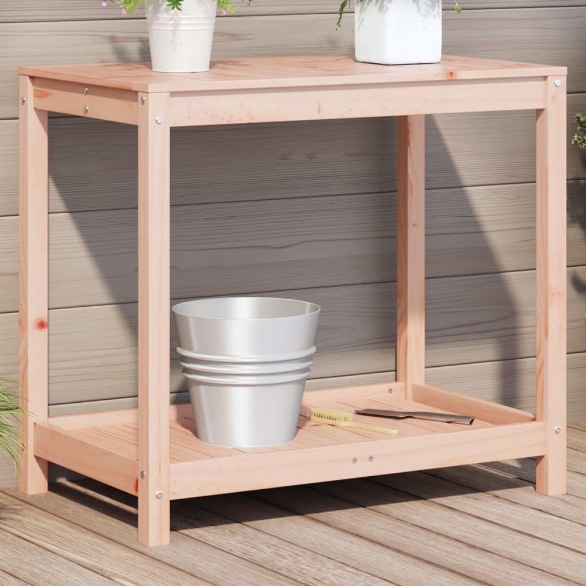 Mesa de plantación y estante madera maciza Douglas 82,5x50x75cm