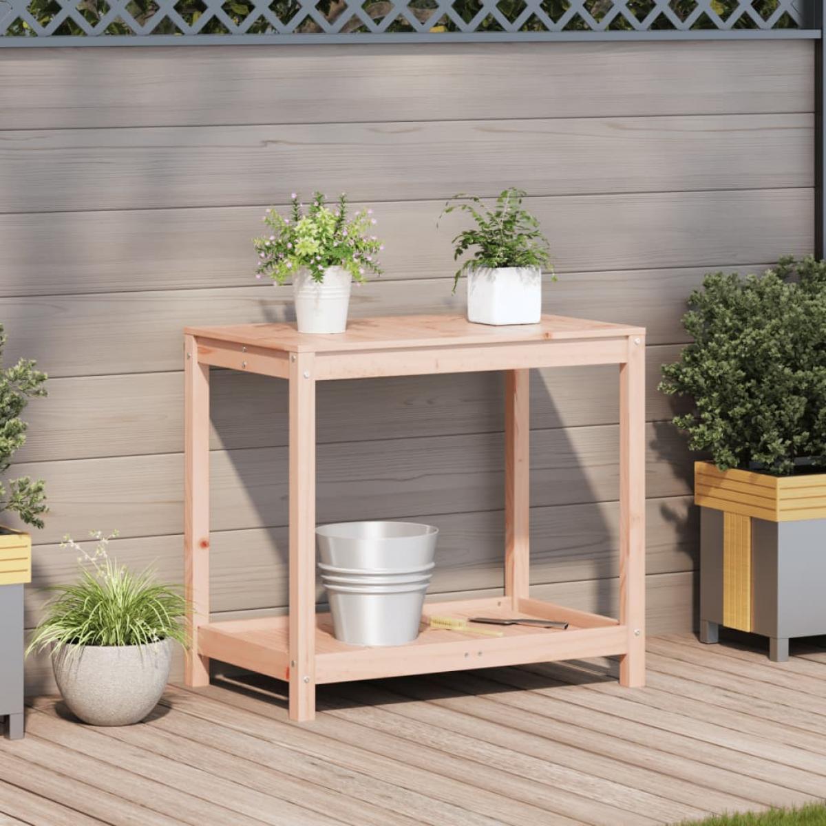 Mesa de plantación y estante madera maciza Douglas 82,5x50x75cm