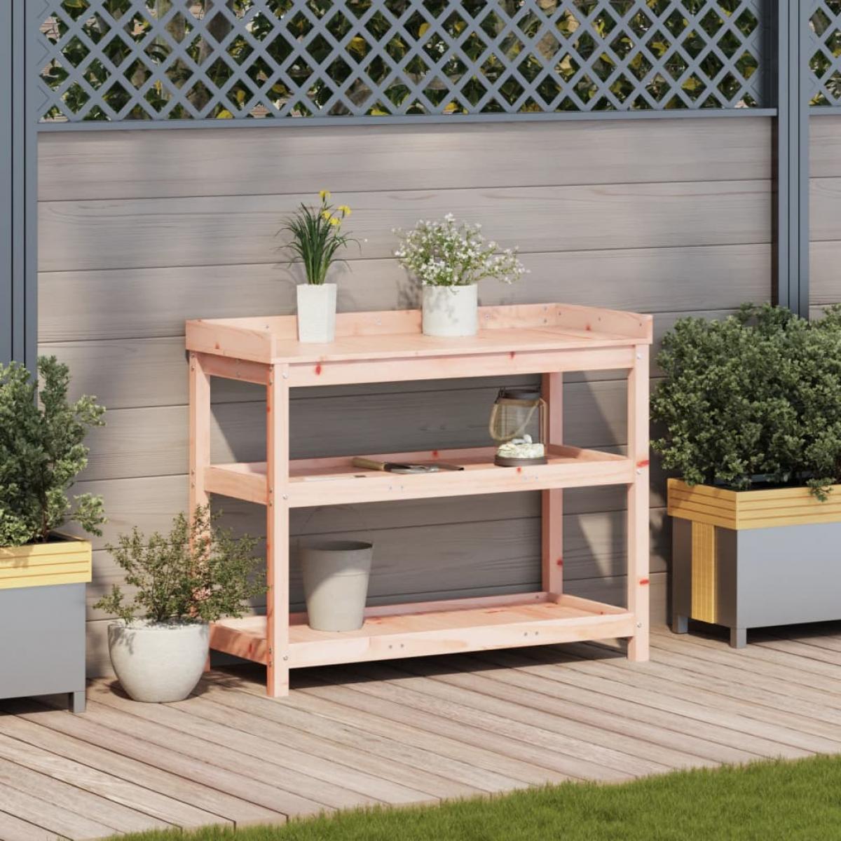 Mesa de plantación con estantes madera Douglas 108x45x86,5 cm