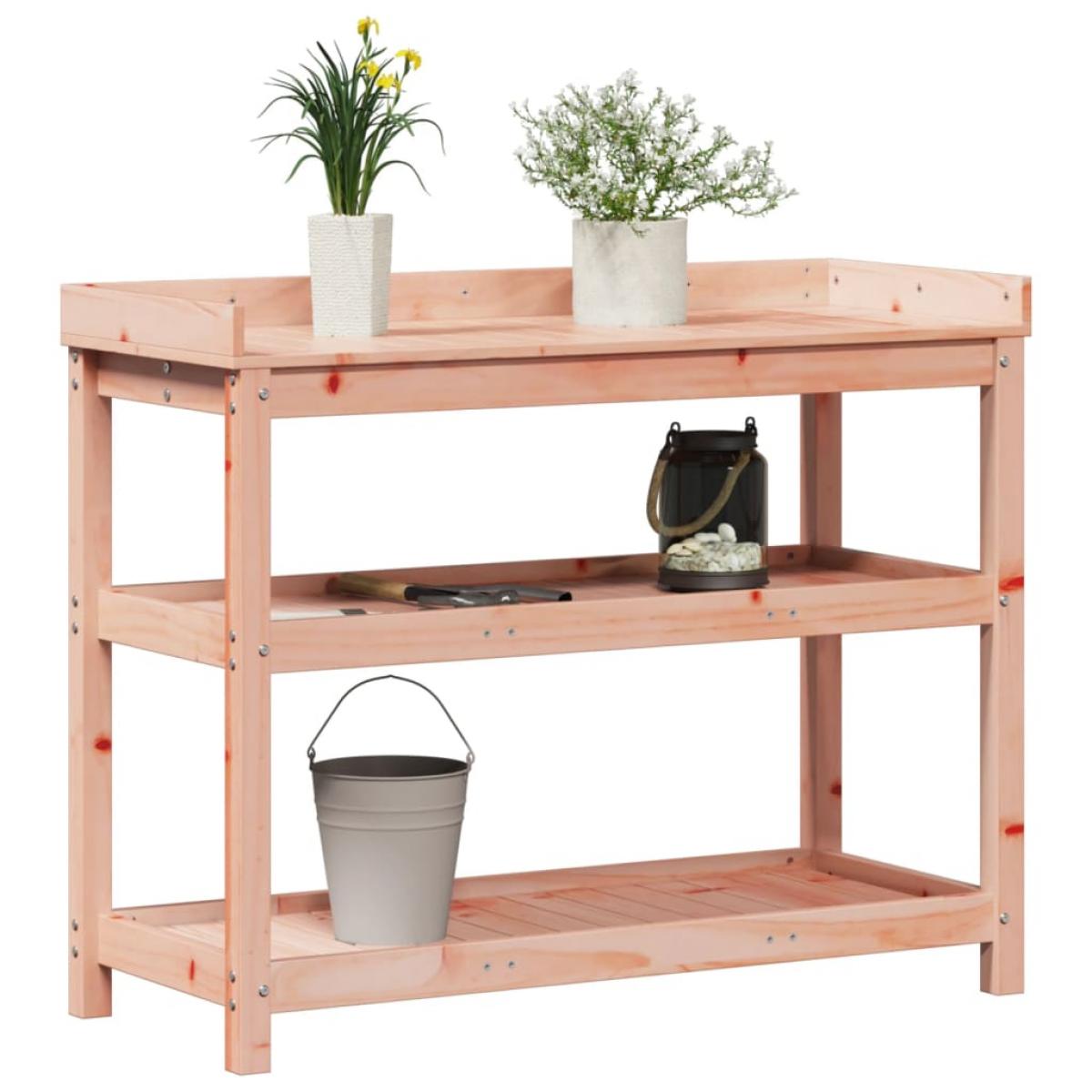 Mesa de plantación con estantes madera Douglas 108x45x86,5 cm