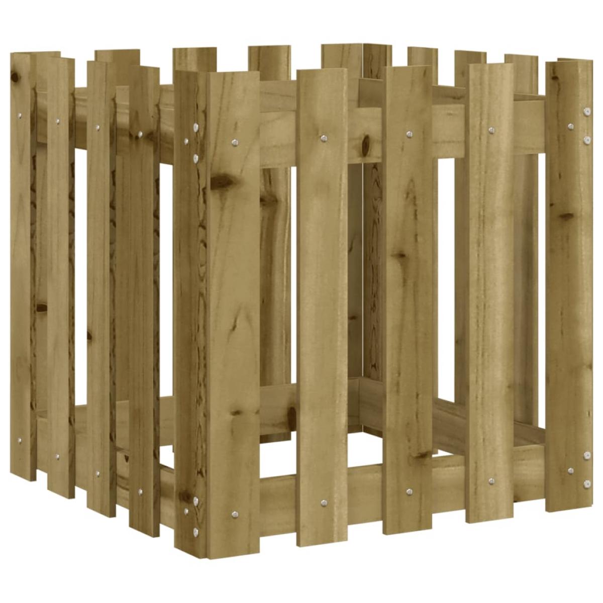 Jardinera diseño de valla madera de pino impregnada 50x50x50 cm