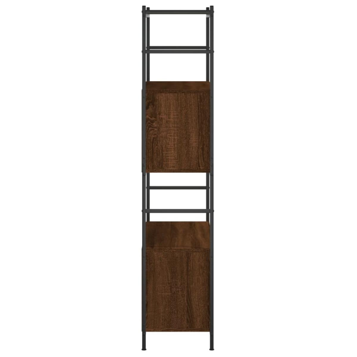 Estantería hierro madera ingeniería marrón roble 80x30x145,5 cm
