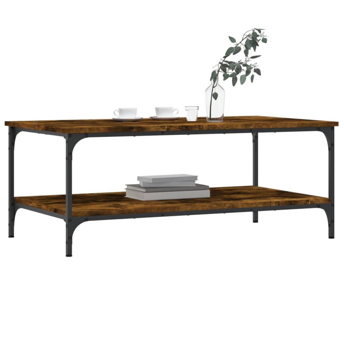 Mesa de centro madera de ingeniería roble ahumado 100x55x40 cm