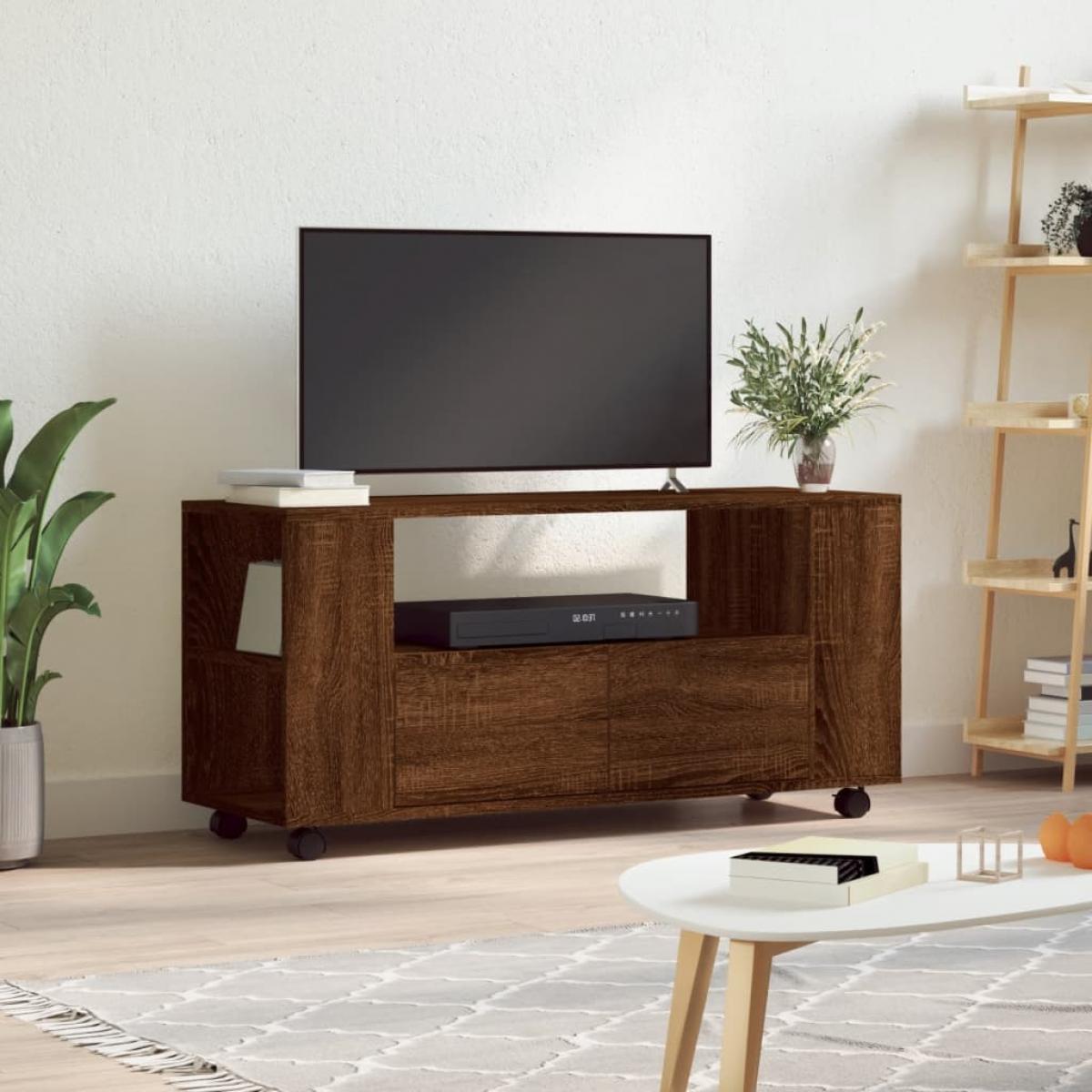 Mueble para TV madera de ingeniería roble marrón 102x34,5x43 cm