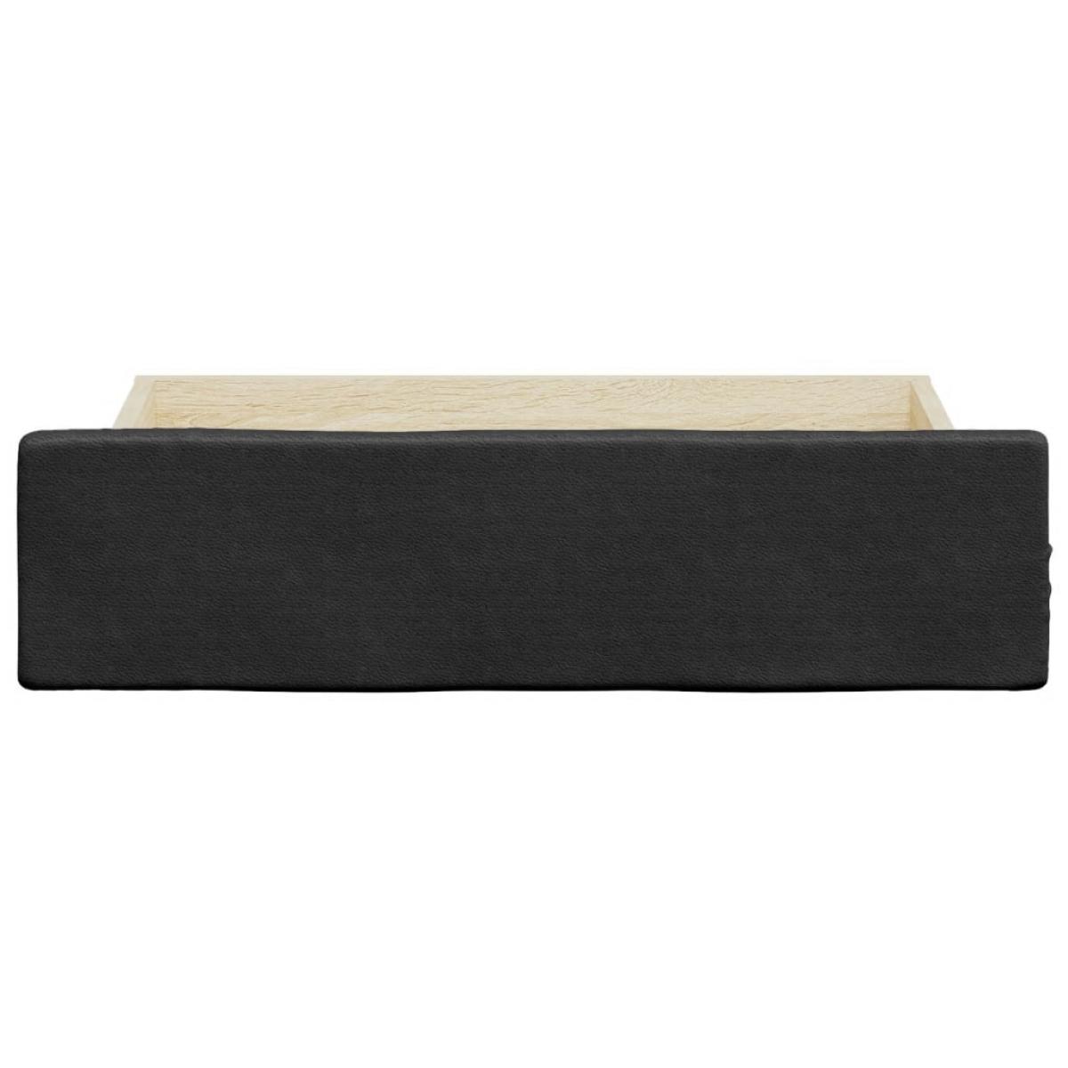 Cajones de cama 2 uds madera ingeniería y cuero sintético negro