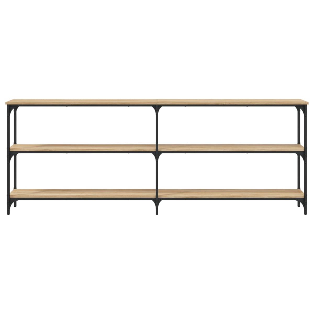 Mesa consola madera de ingeniería roble Sonoma 200x29x75 cm