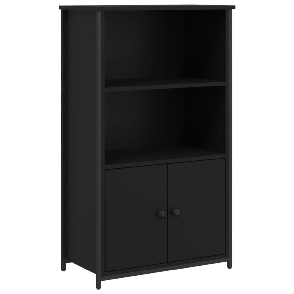 Aparador alto madera de ingeniería negro 62x32x103,5 cm