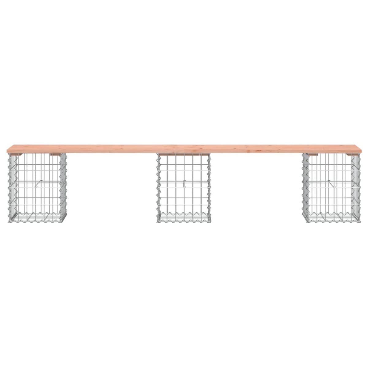 Banco jardín diseño gaviones madera abeto Douglas 203x31x42 cm
