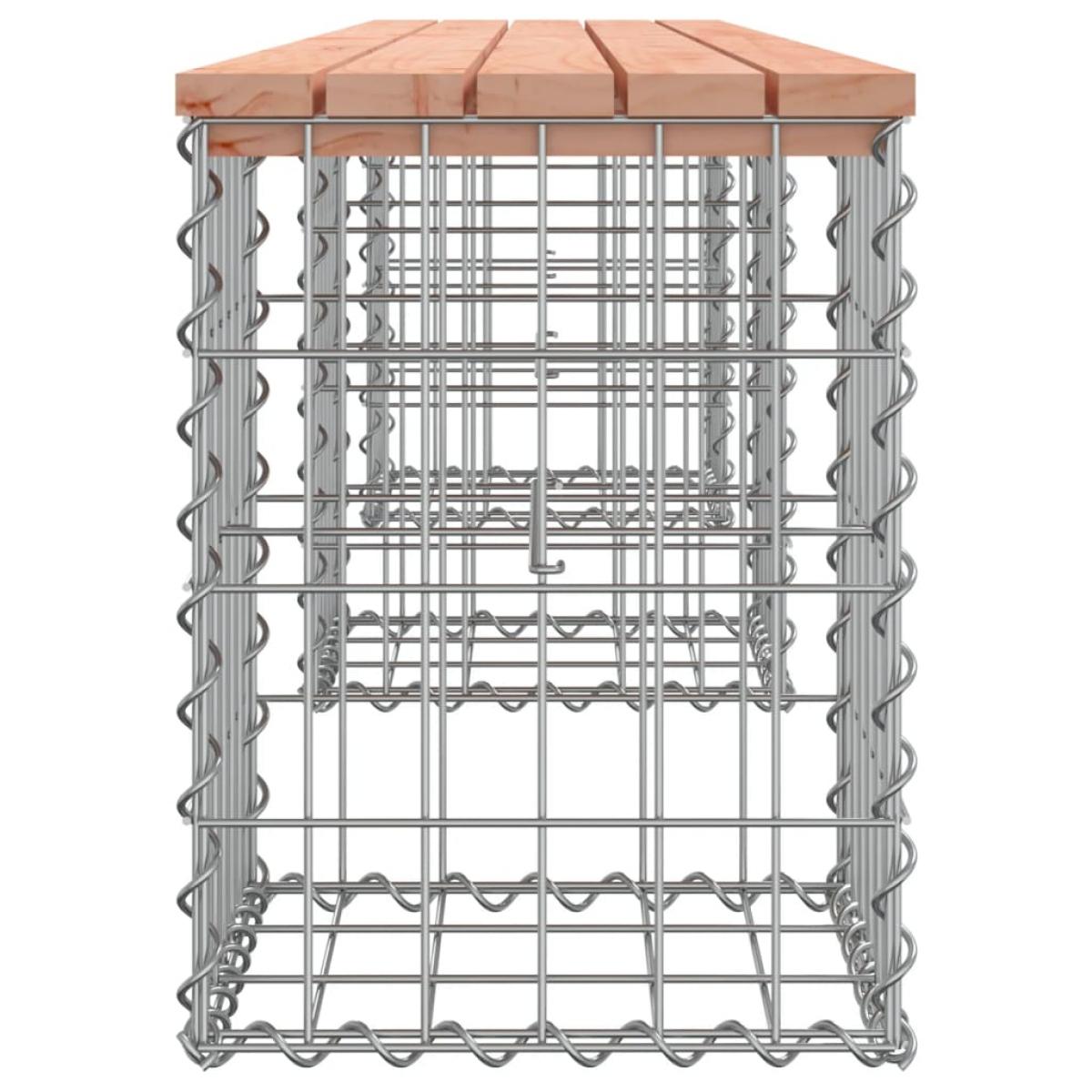 Banco jardín diseño gaviones madera abeto Douglas 203x31x42 cm