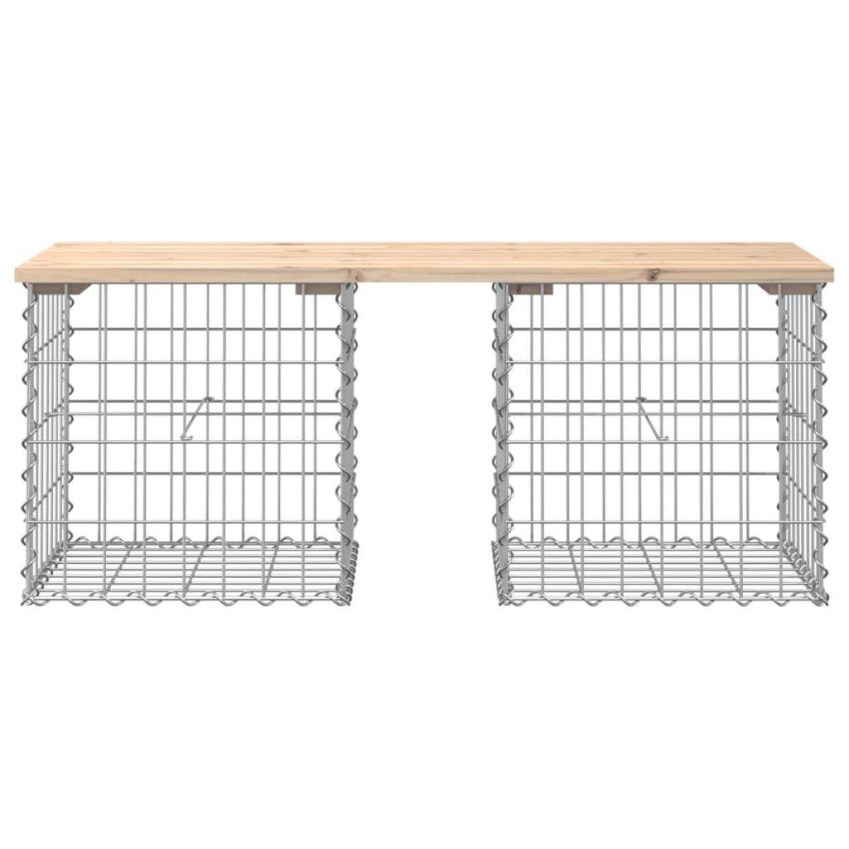 Banco de jardín diseño gaviones madera maciza pino 103x44x42 cm