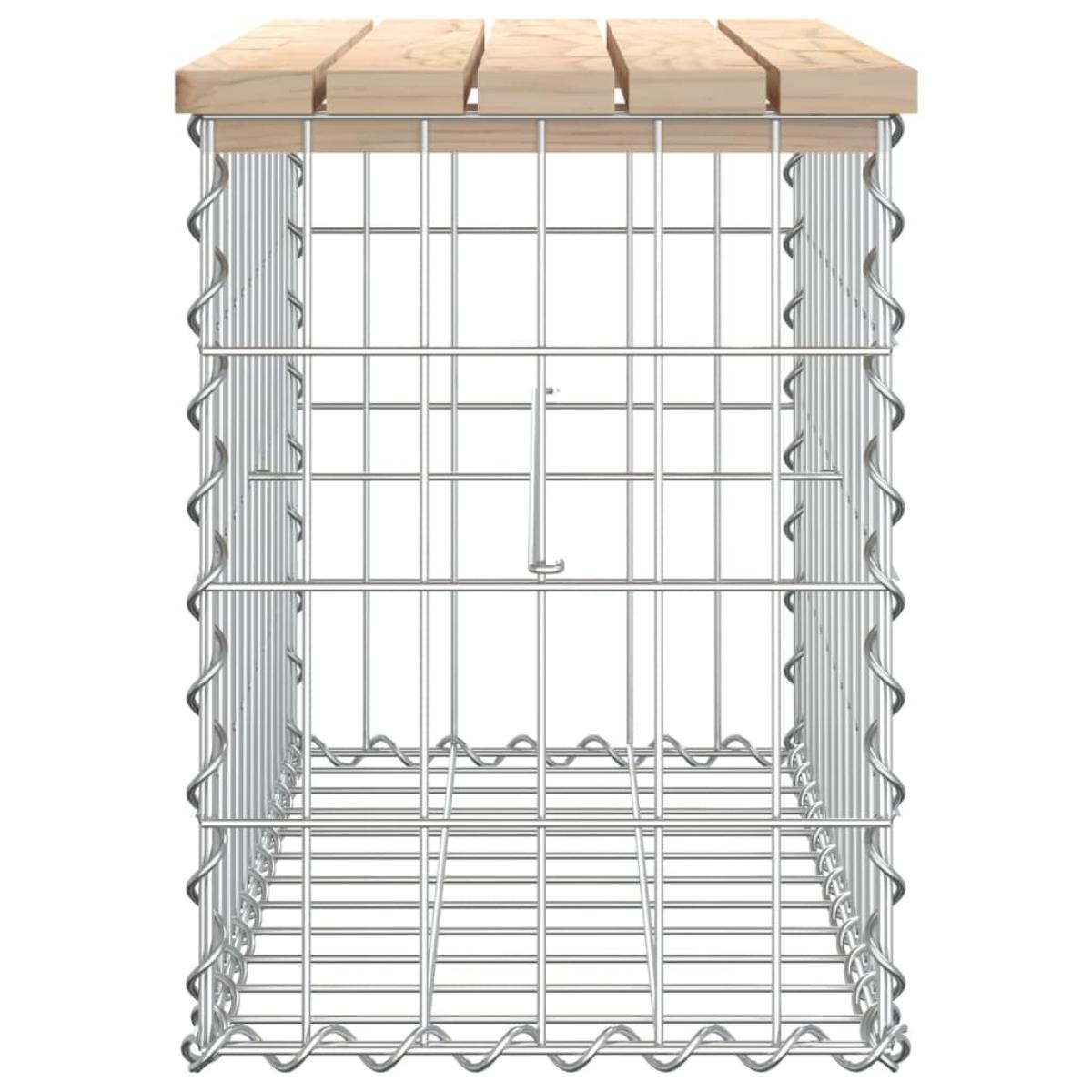 Banco de jardín diseño gaviones madera maciza pino 63x31,5x42cm