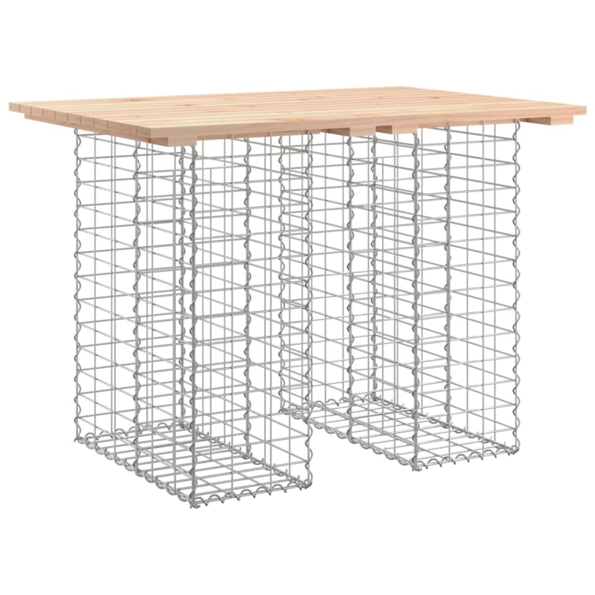 Banco de jardín diseño gaviones madera maciza pino 100x70x72 cm