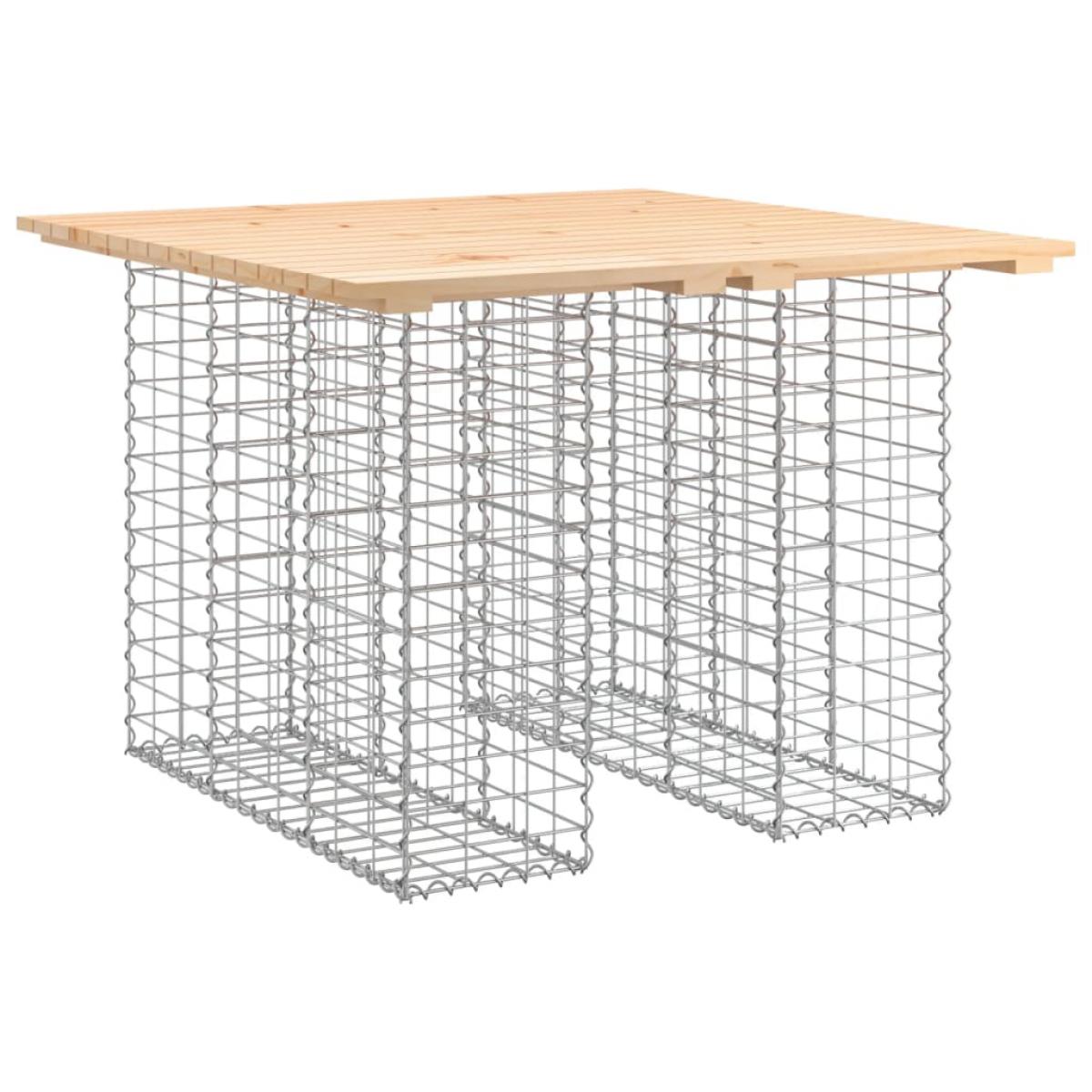 Banco de jardín diseño gaviones madera maciza pino 100x102x72cm